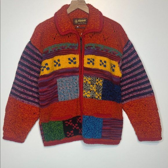 Artesanias Jackets & Blazers - Vintage Artesanias wool patchwork sweater jacket